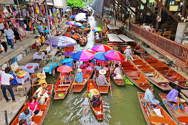 【泰國嗨旅遊~三大城10日】丹嫩莎朵水上市場、蘭納古城之旅、水上漂浮咖啡廳、華欣夜市