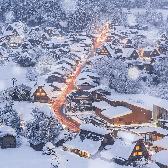 第二人折八千白川鄉合掌村點燈5日‧.百選溫泉,名花之里彩燈.新穗高纜車.戲雪三合一.庄川峽遊船.鰻魚三味