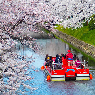 浪漫北陸櫻花百選5日.春日四重奏.高遠城.米其林景點合掌村.花桃之里.花見松川遊船.名花之里.入住三溫泉